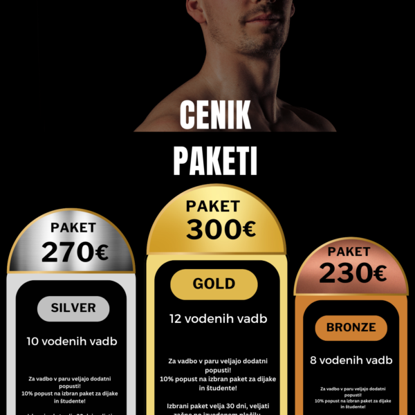 PAKET GOLD (12 vodenih vadb)